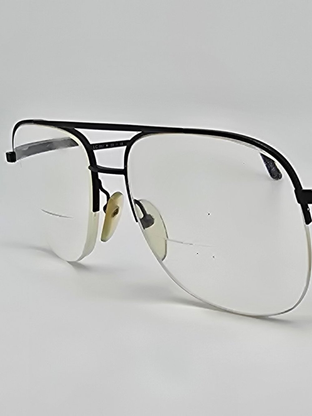 Logo Paris LC957 Col 02 Black Semi Rimless Aviator Eyeglasses Frame France 59mm